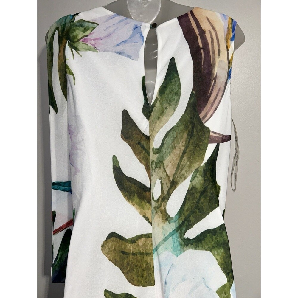 Frank Lyman Tropical Floral Maxi Dress Sz 8 High Low Chiffon Wedding Guest - Picture 5 of 11